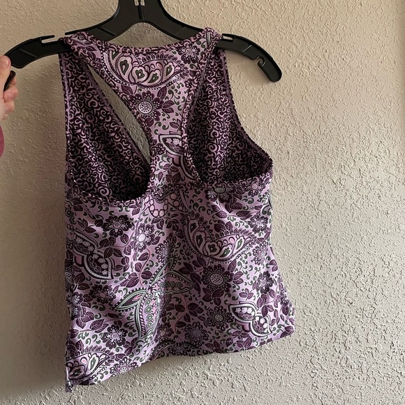 Athleta Purple Paisley Swim Top Racer Back - Picture 3 of 5